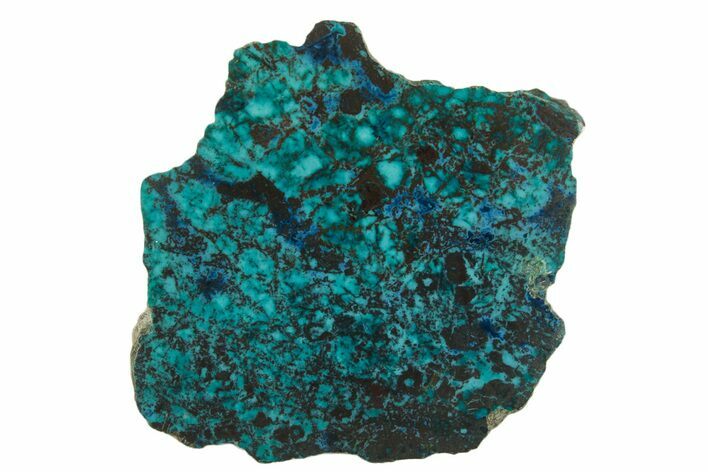 Vibrant Chrysocolla and Shattuckite Slice - Mexico #383745